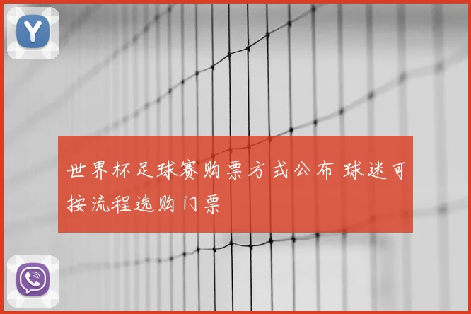 世界杯足球赛购票方式公布 球迷可按流程选购门票